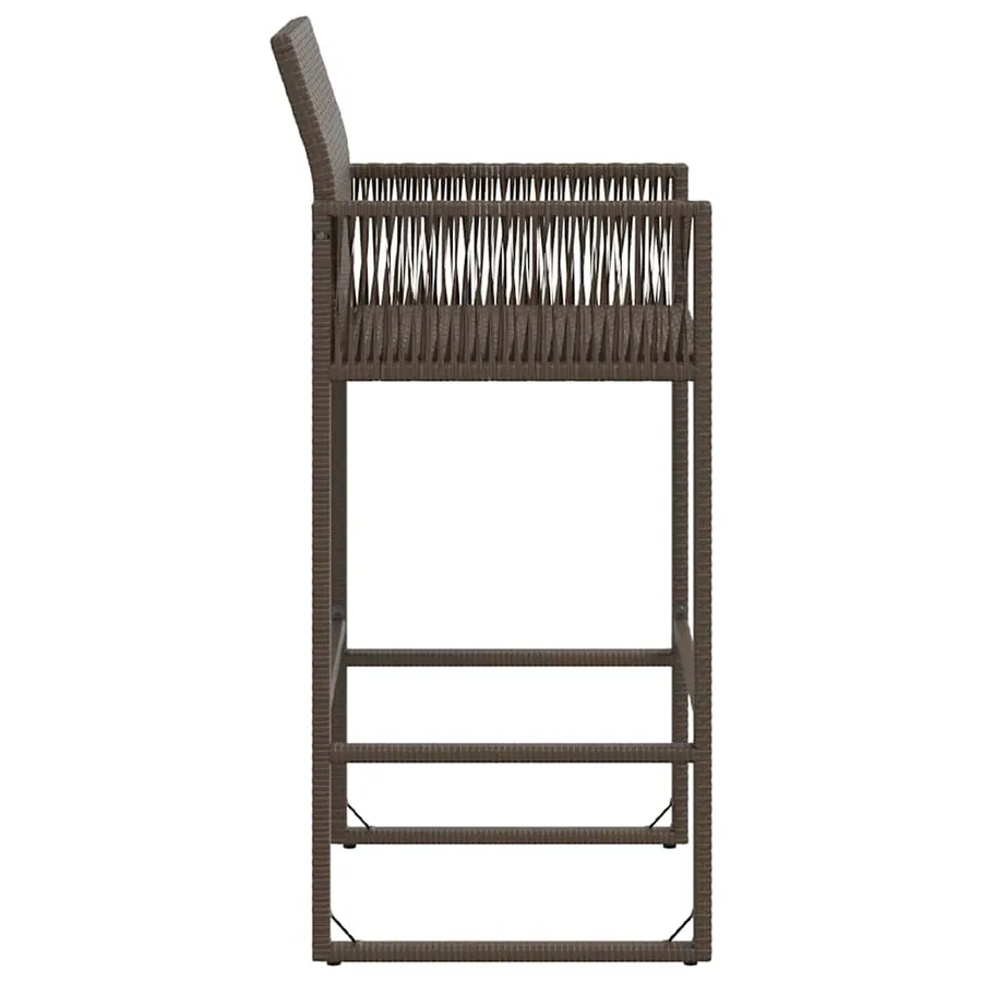 Tabourets de bar de jardin lot de 2 marron résine tressée - 6