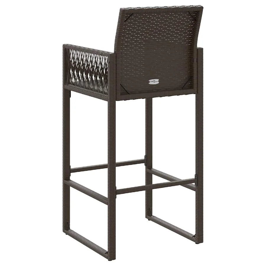 Tabourets de bar de jardin lot de 2 marron résine tressée - 7