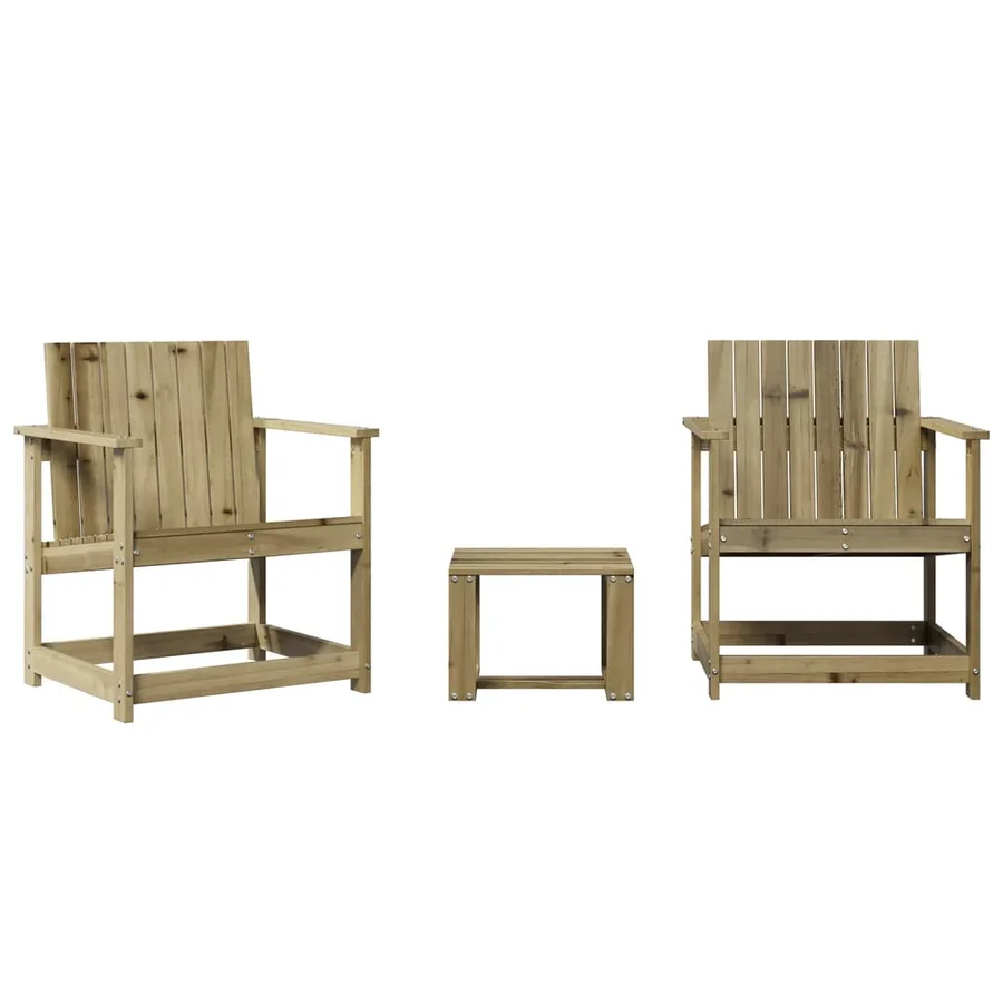 Salon de jardin 3 pcs bois de pin imprégné - 2