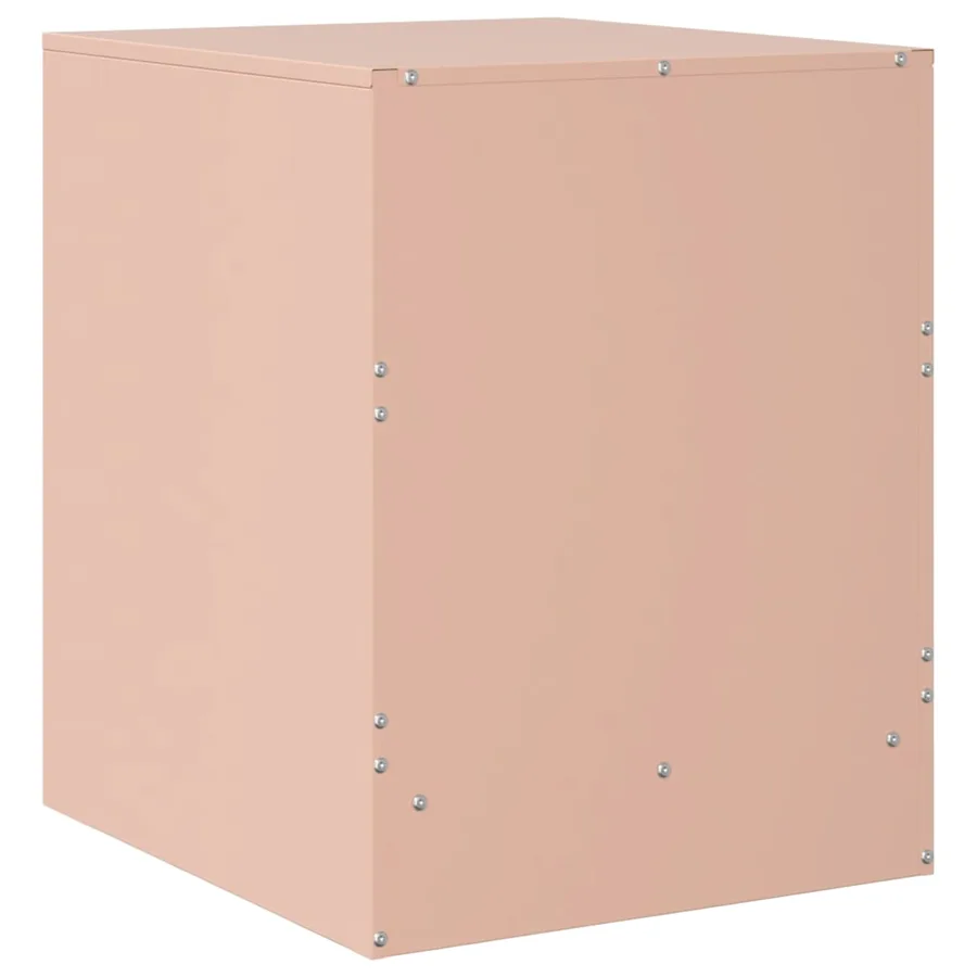 Table de chevet rose 34,5x39x44 cm acier - 9