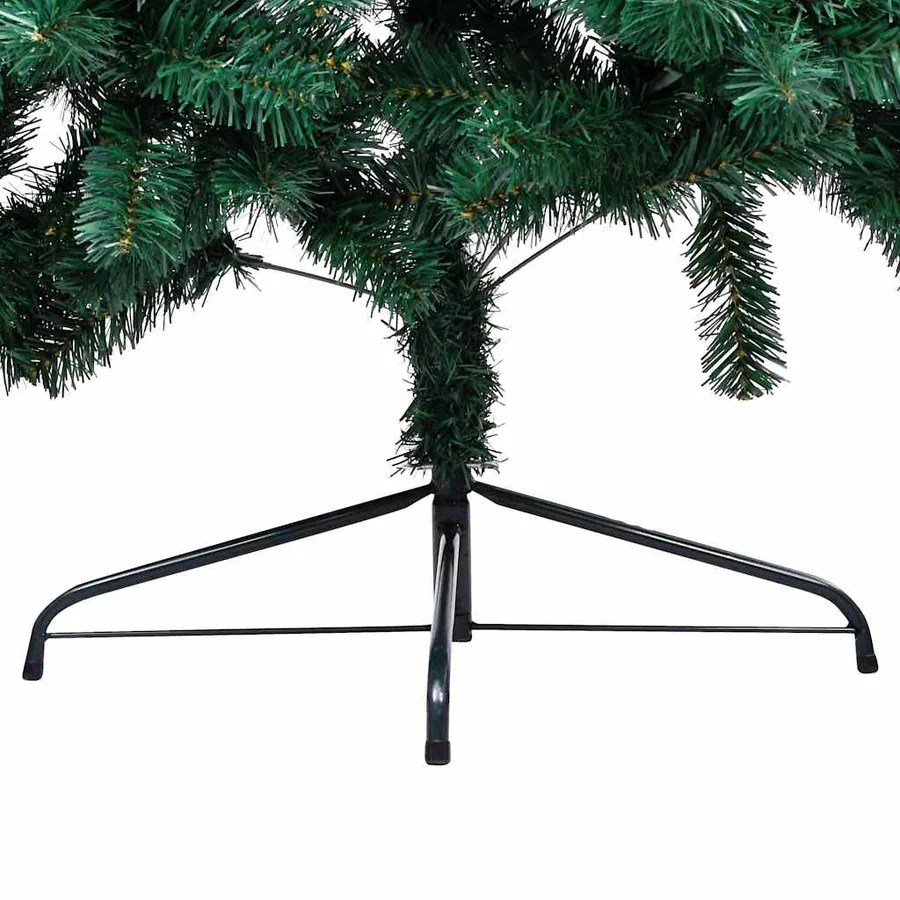 Demi-arbre de Noël artificiel pré-éclairé et boules vert 150 cm - 6