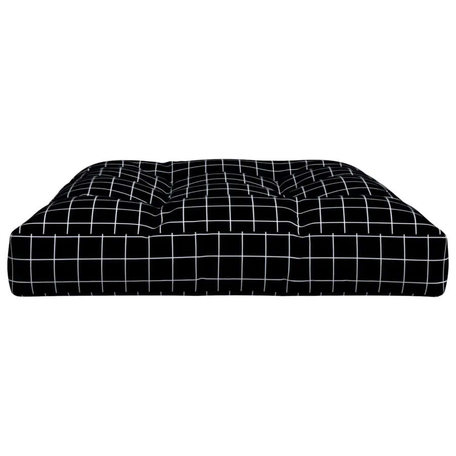 Coussin de palette motif à carreaux noir 120x80x12 cm tissu - 6