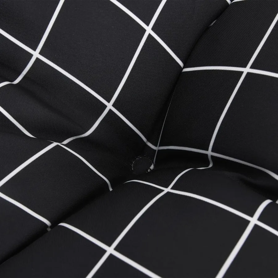 Coussin de palette motif à carreaux noir 120x80x12 cm tissu - 7