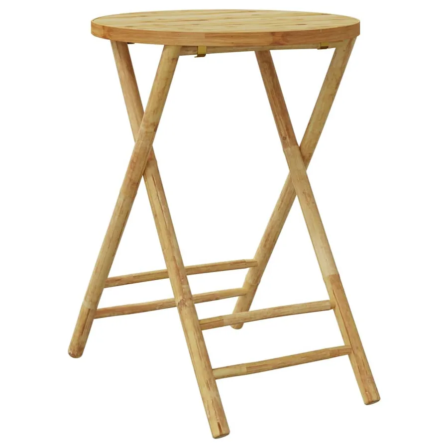 Table de jardin pliable Ø55x75 cm bambou - 2