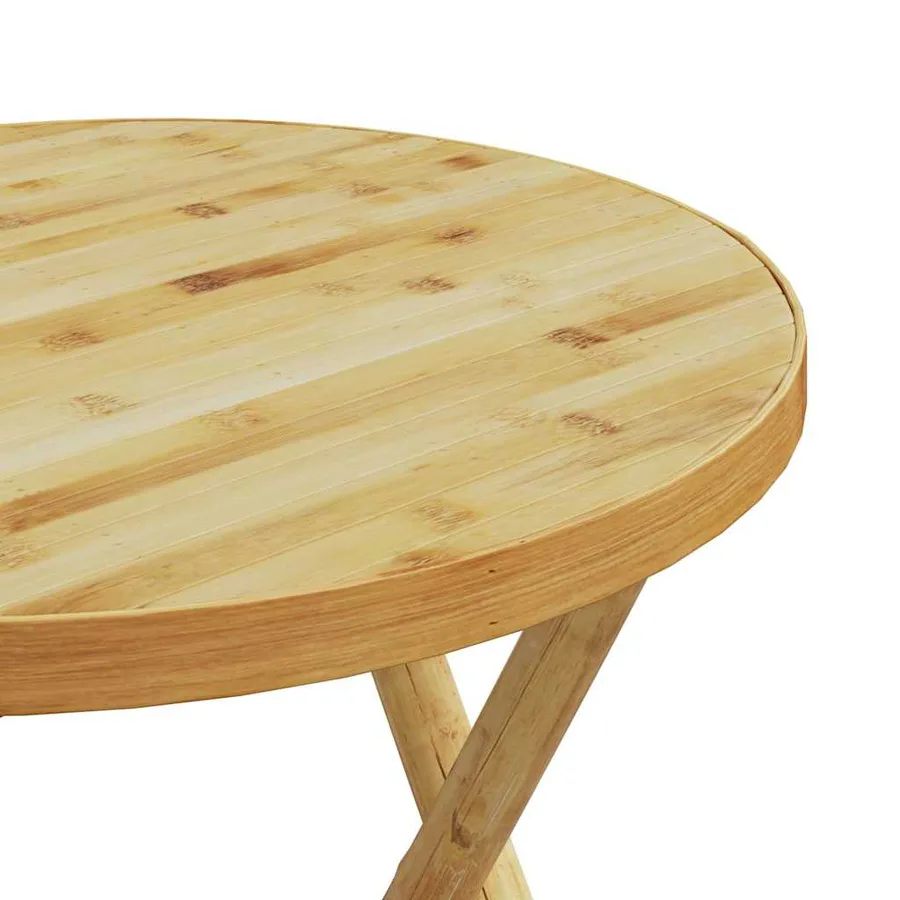 Table de jardin pliable Ø55x75 cm bambou - 7