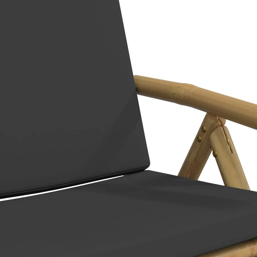 Chaises inclinables de jardin pliantes lot de 6 coussins bambou - 8
