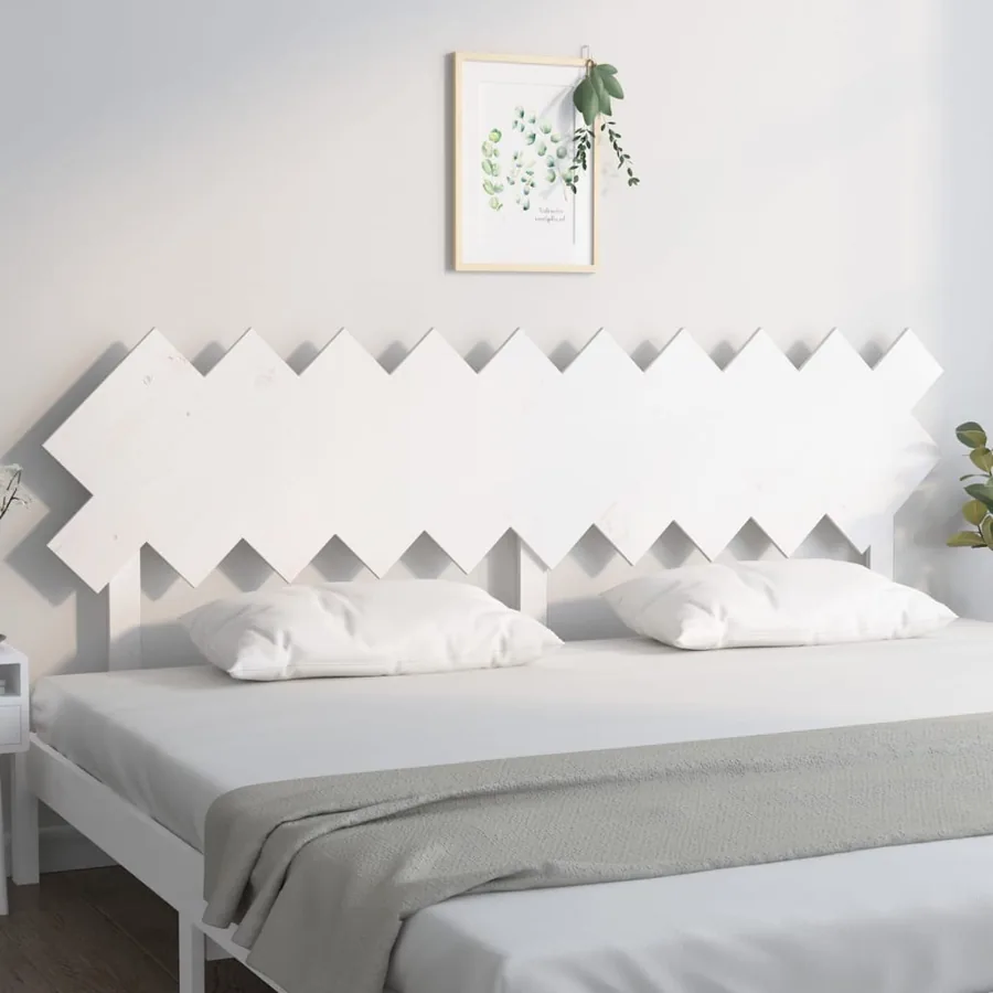 Tête de lit Blanc 196x3x80,5 cm Bois massif de pin - 3