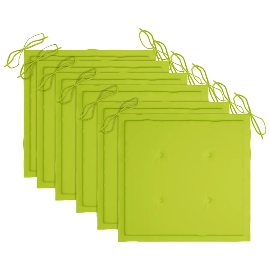 Chaises pliables de jardin lot de 6 avec coussins Bois d'acacia - 9