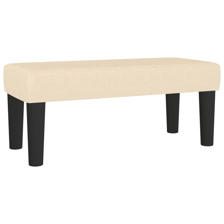 Sommier à lattes de lit avec matelas Crème 90x200 cm Tissu - 7
