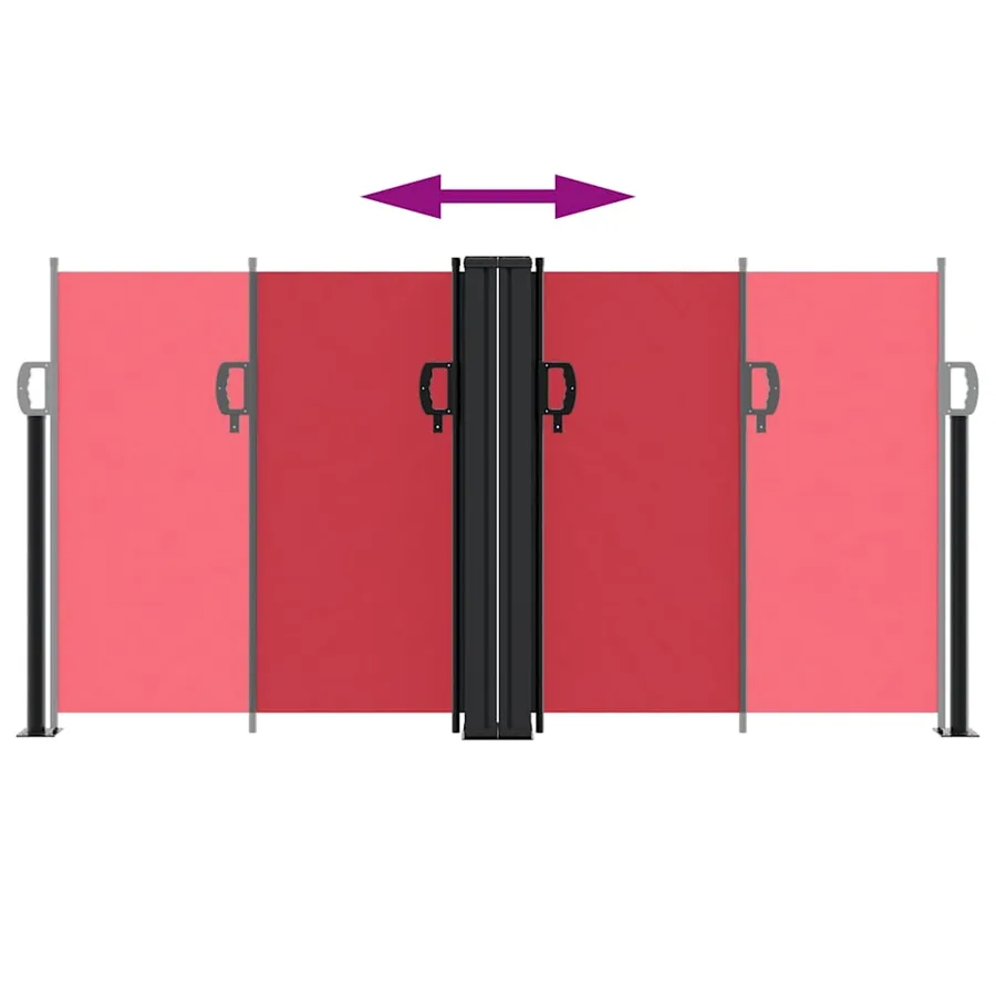 Auvent latéral rétractable rouge 120x600 cm - 5