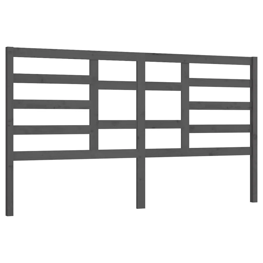 Tête de lit Gris 206x4x104 cm Bois massif de pin - 2