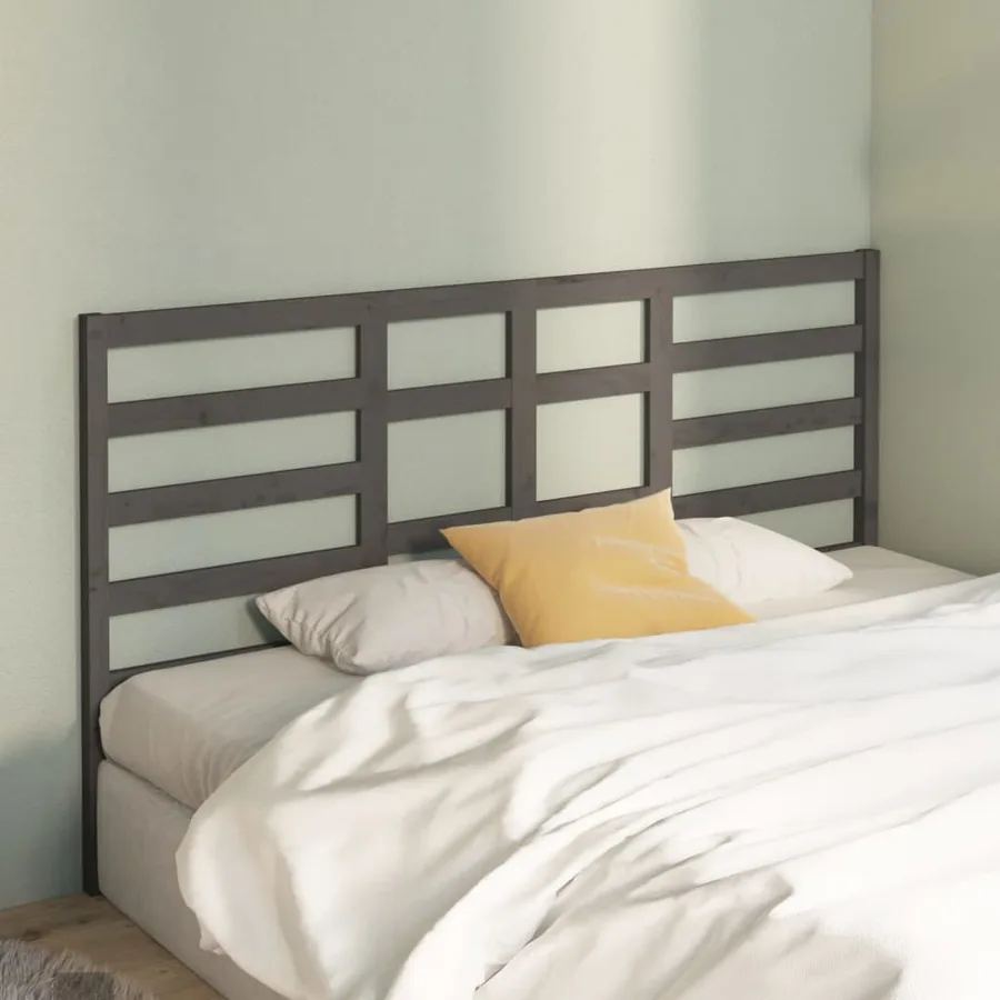 Tête de lit Gris 206x4x104 cm Bois massif de pin - 3