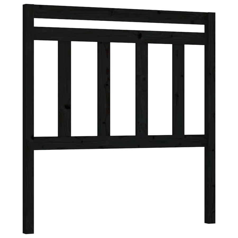 Tête de lit Noir 81x4x100 cm Bois massif de pin - 2