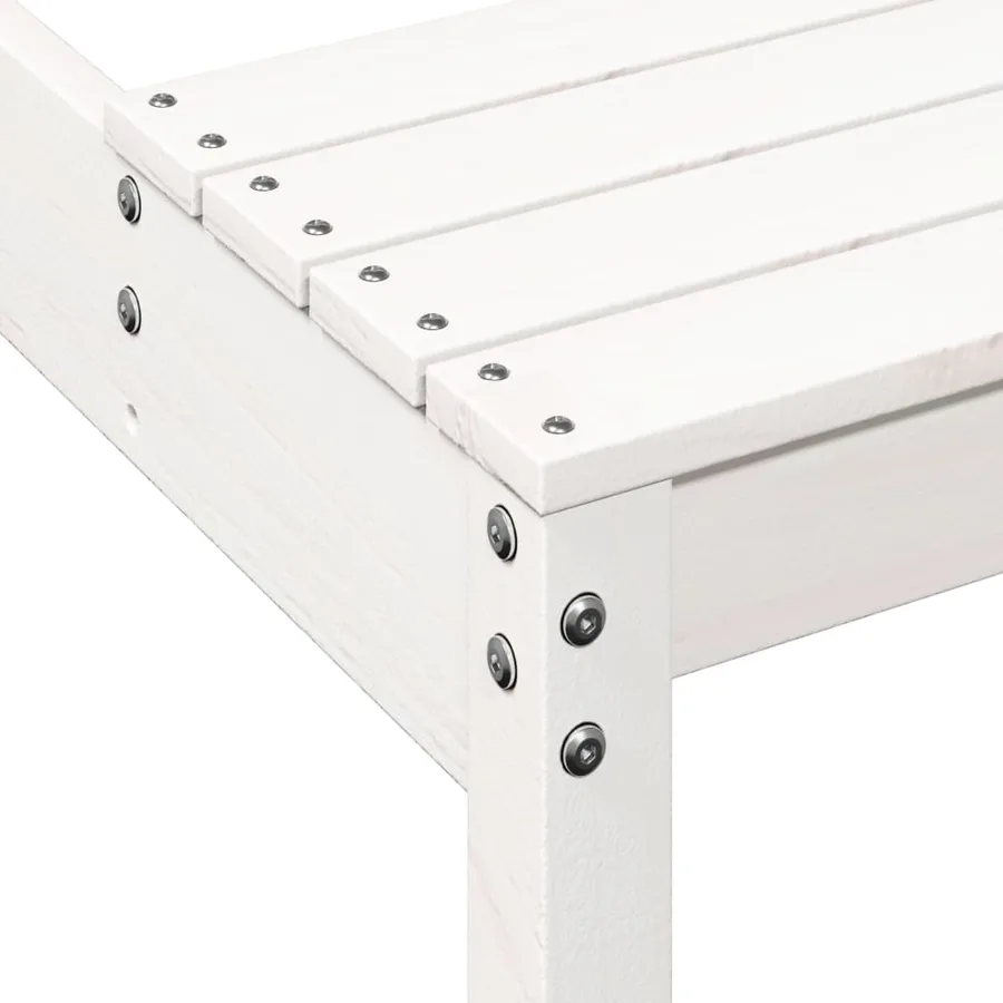 Table de pique-nique blanc 110x134x75 cm bois massif de pin - 7