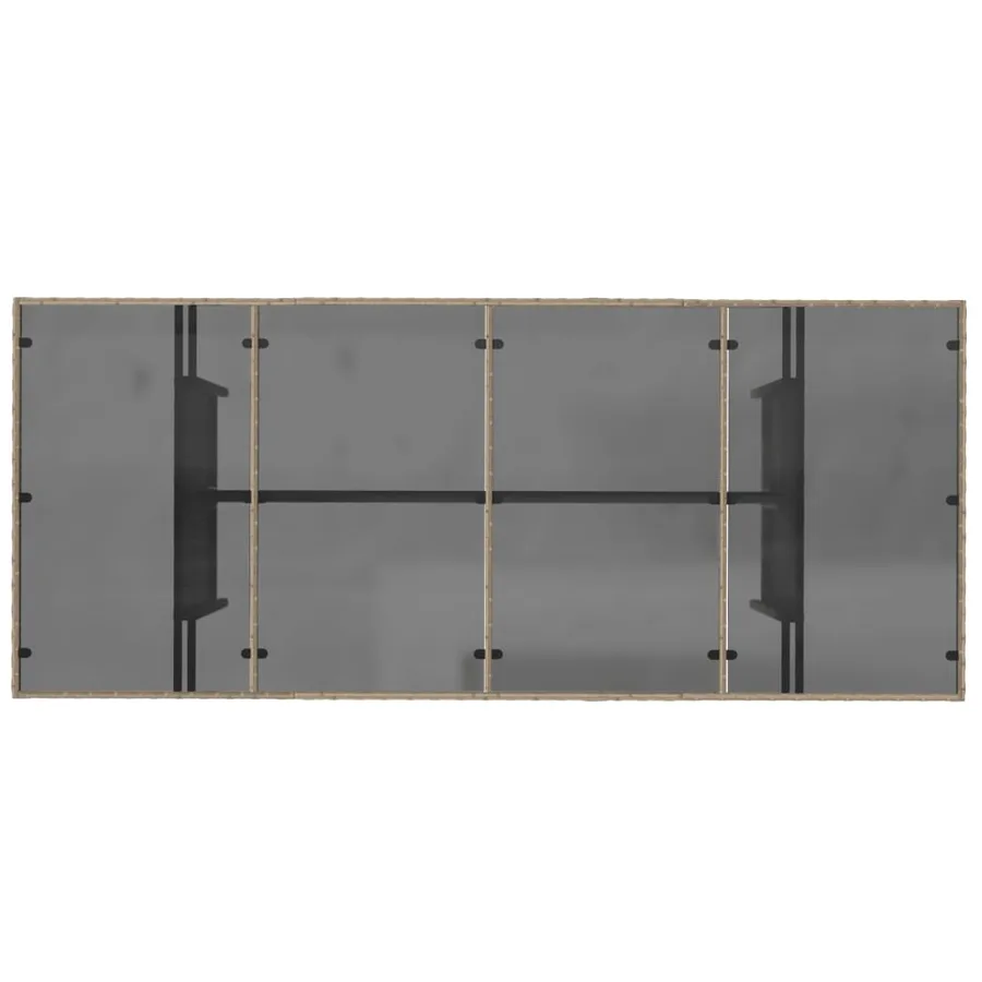 Table de jardin dessus en verre beige 190x80x74 cm - 7