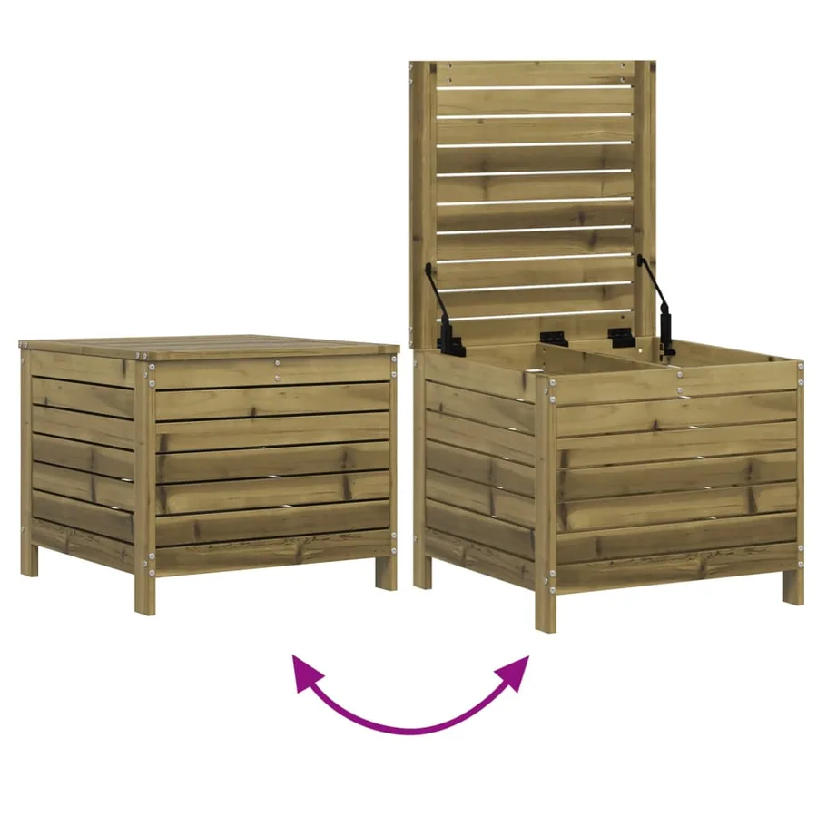 Repose-pied de jardin 62x63,5x53,5 cm bois de pin imprégné - 7
