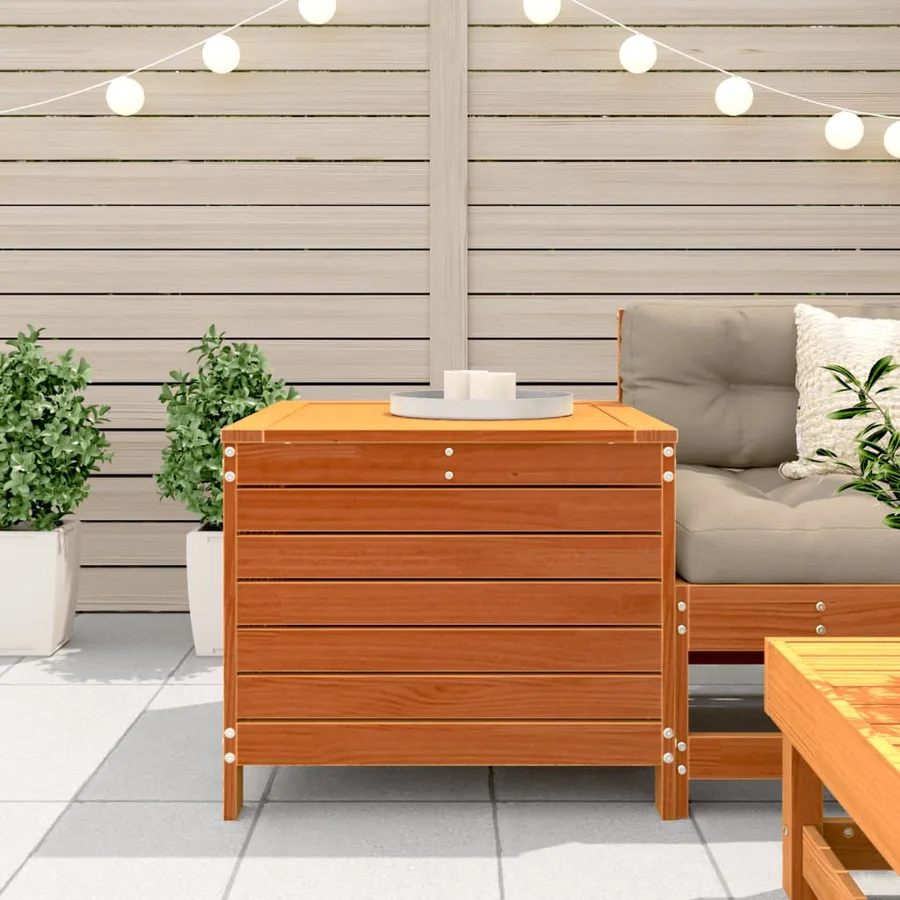 Repose-pied jardin cire marron 62x63,5x53,5 cm bois pin massif - 3