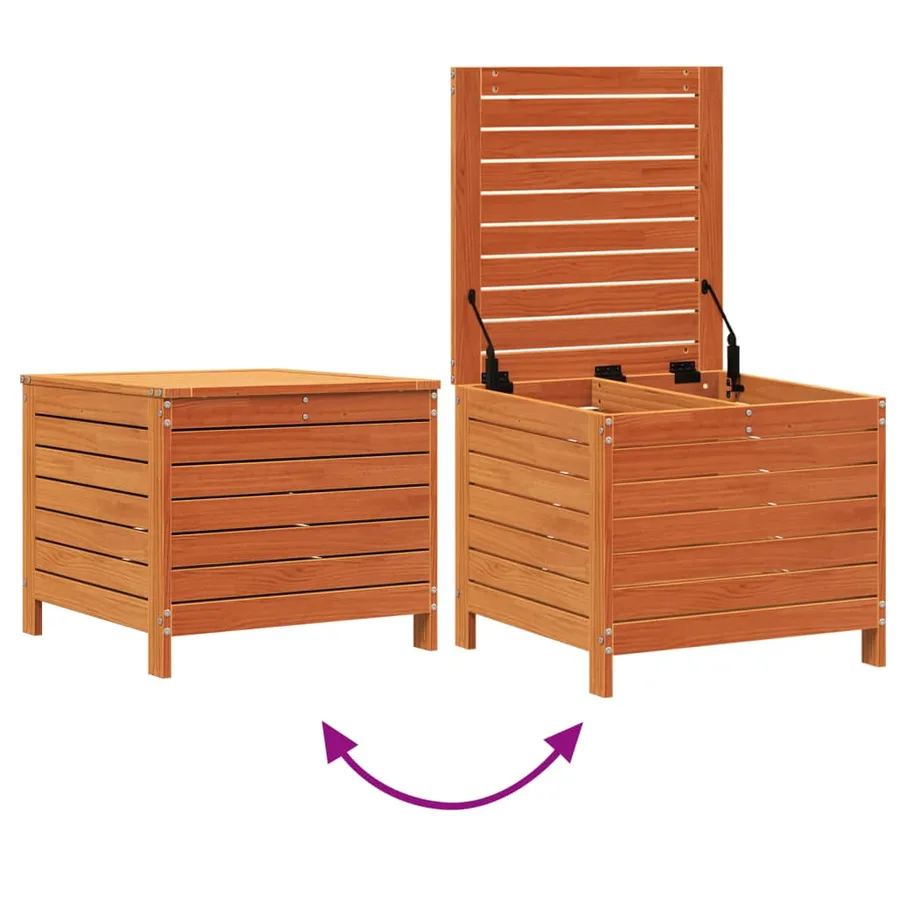 Repose-pied jardin cire marron 62x63,5x53,5 cm bois pin massif - 7
