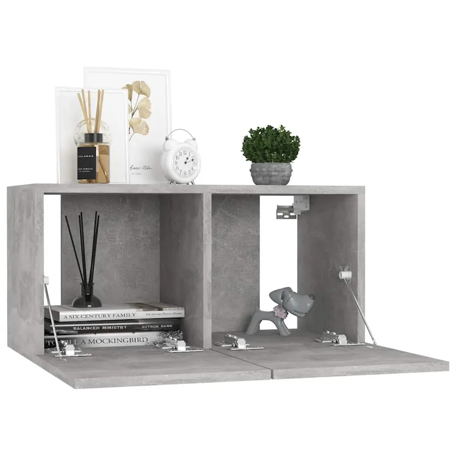 Meubles TV suspendus 3 pcs Gris béton 60x30x30 cm - 3