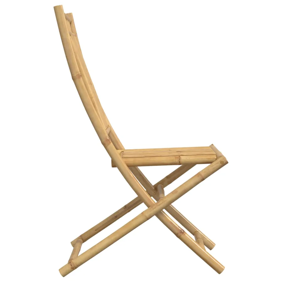 Chaises pliables de jardin lot de 4 46x66x99 cm bambou - 6