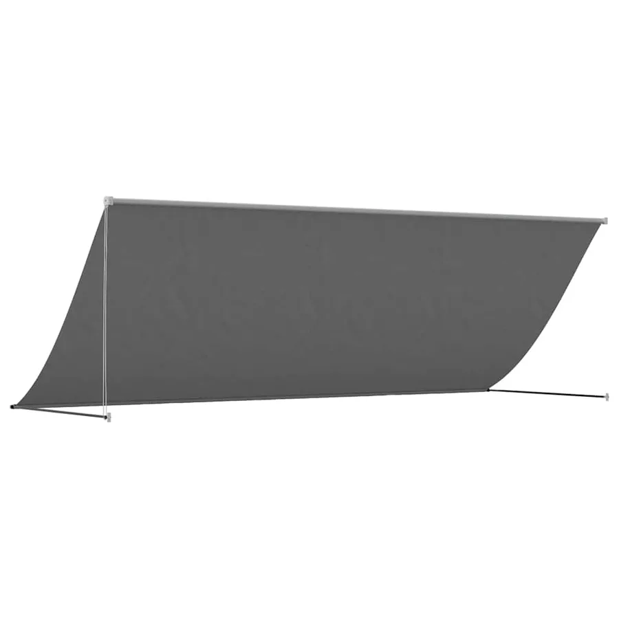 Auvent rétractable anthracite 350x150 m tissu et acier - 5