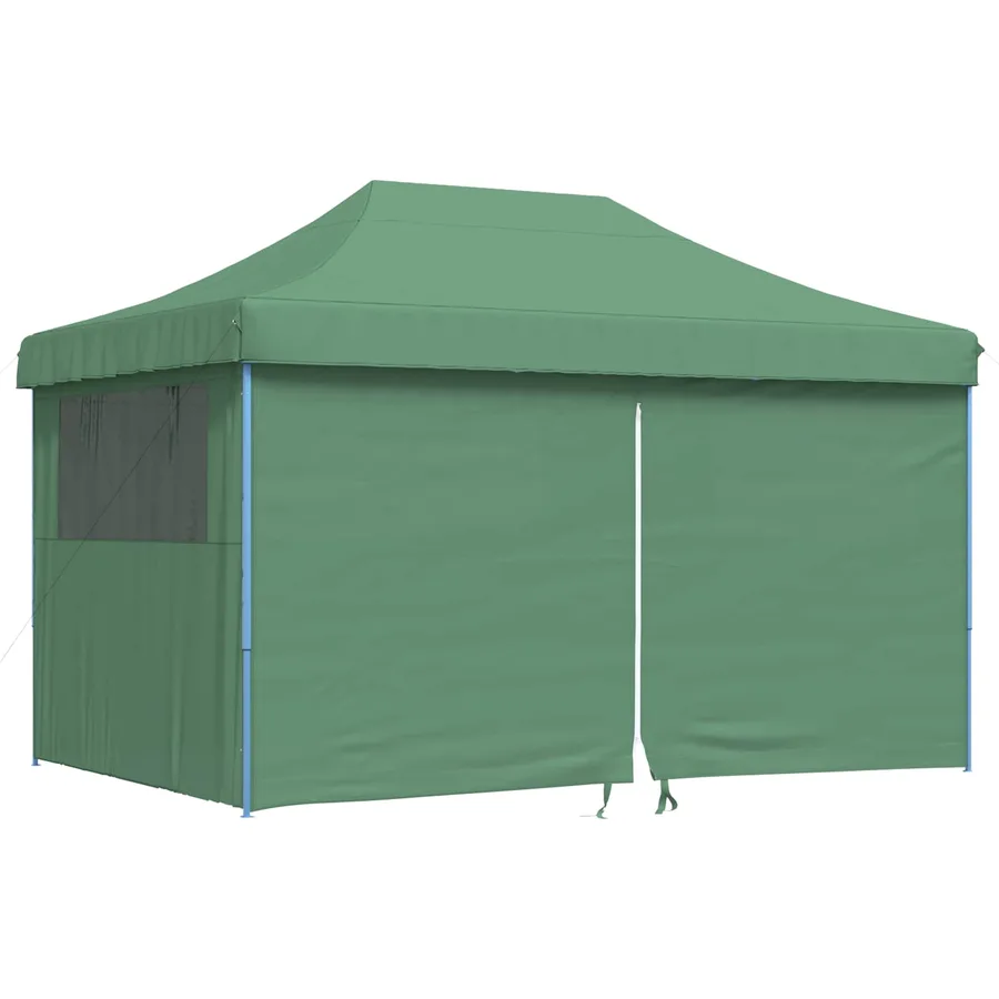 Tente de réception pliable escamotable 4 parois latérales vert - 2