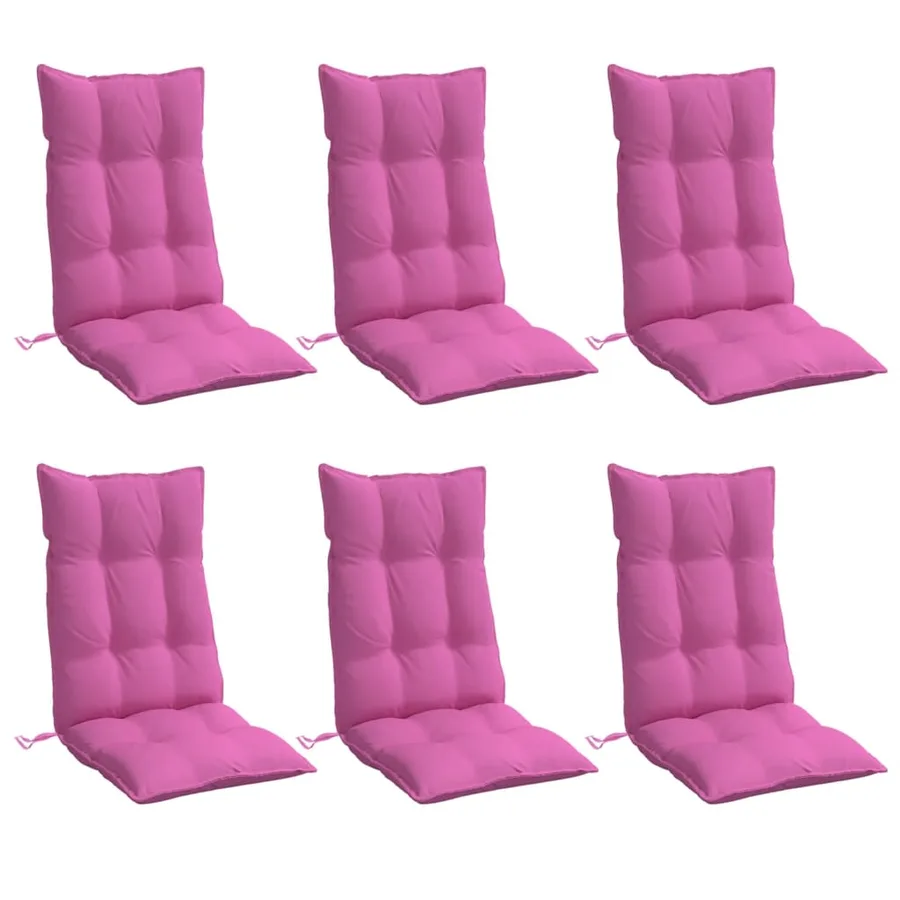 Coussins de chaise à dossier haut lot de 6 rose tissu oxford - 3