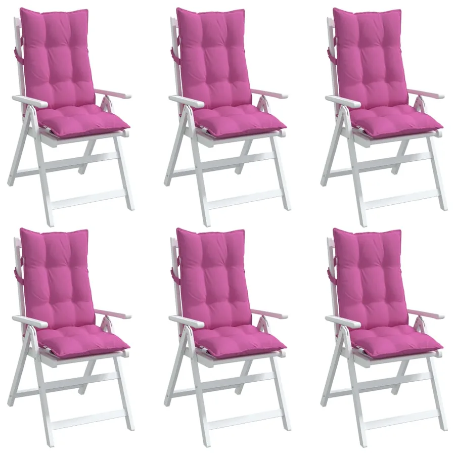 Coussins de chaise à dossier haut lot de 6 rose tissu oxford - 4