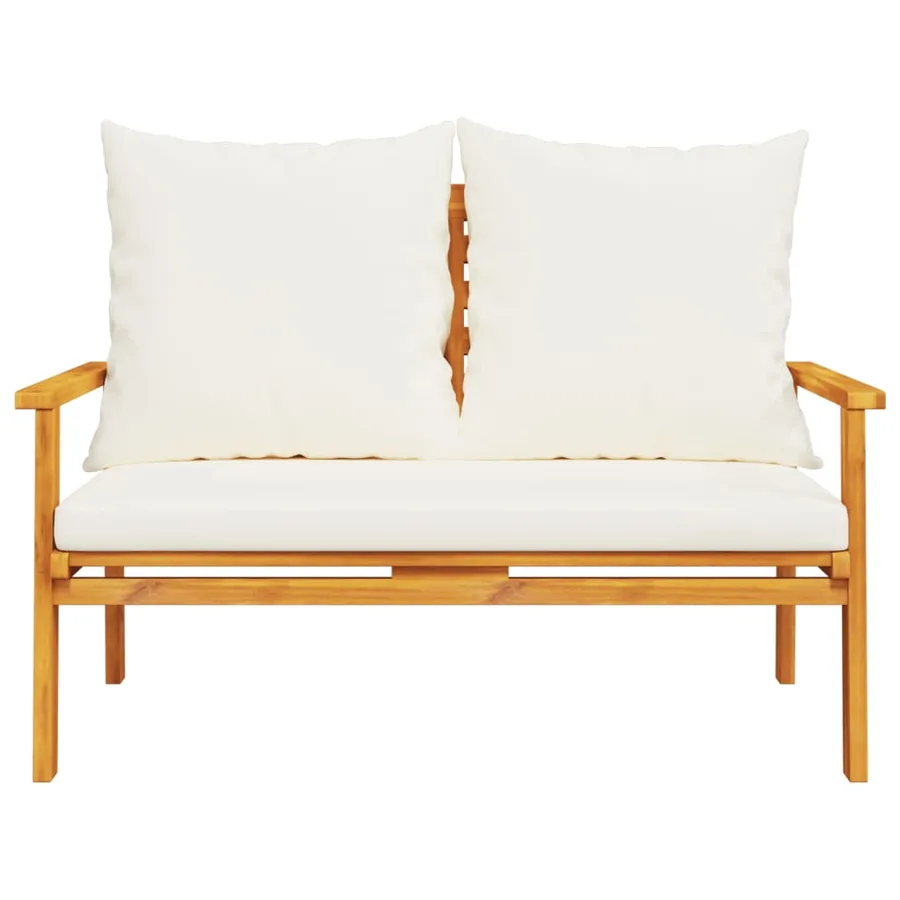 Canapé de jardin 120 cm avec coussin bois d'acacia massif - 4