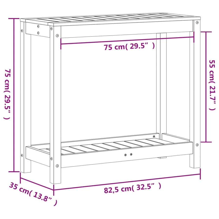 Table de rempotage avec étagère cire marron bois massif de pin - 10