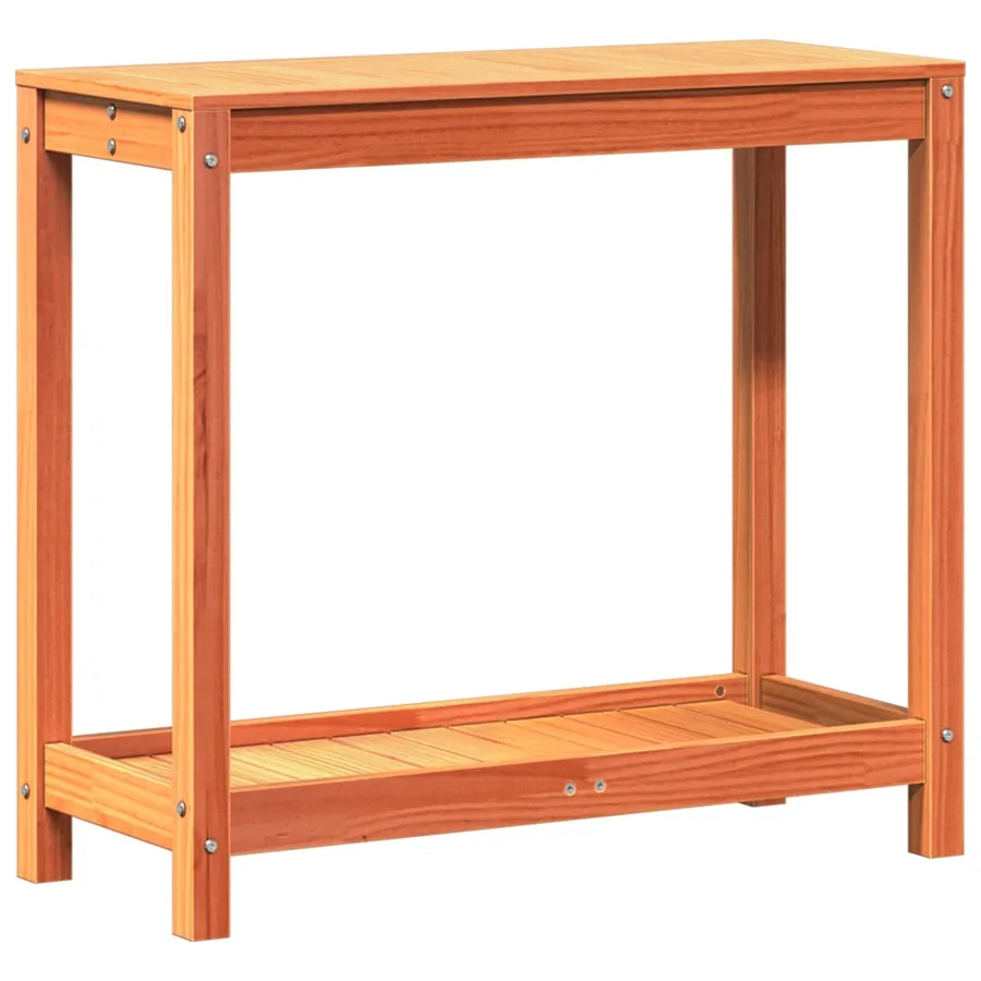 Table de rempotage avec étagère cire marron bois massif de pin - 2