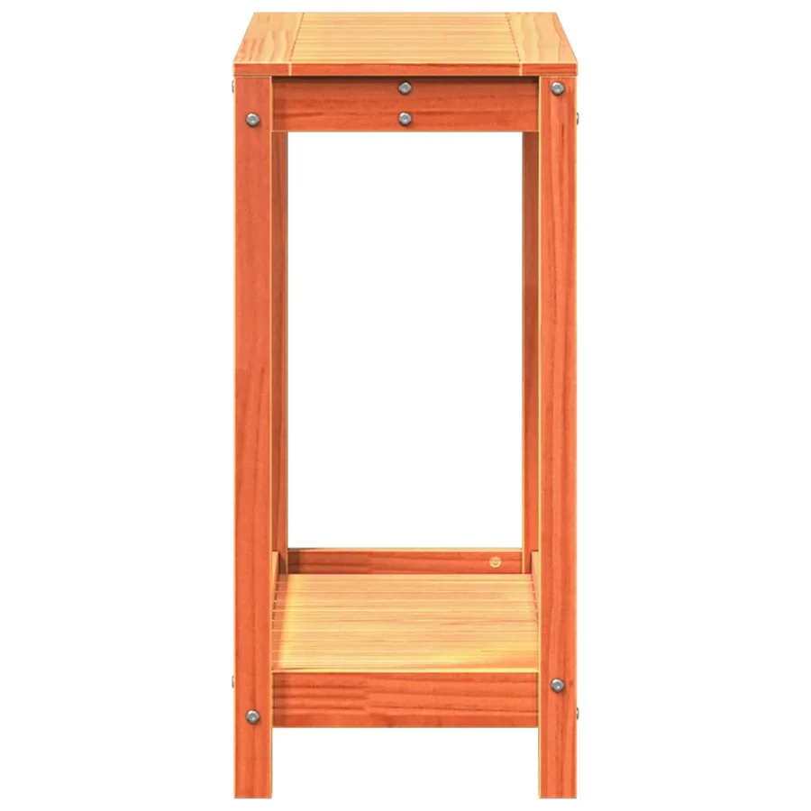 Table de rempotage avec étagère cire marron bois massif de pin - 6