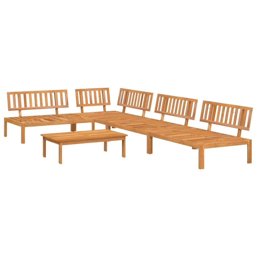 Salon palette de jardin 5 pcs bois d'acacia massif - 2