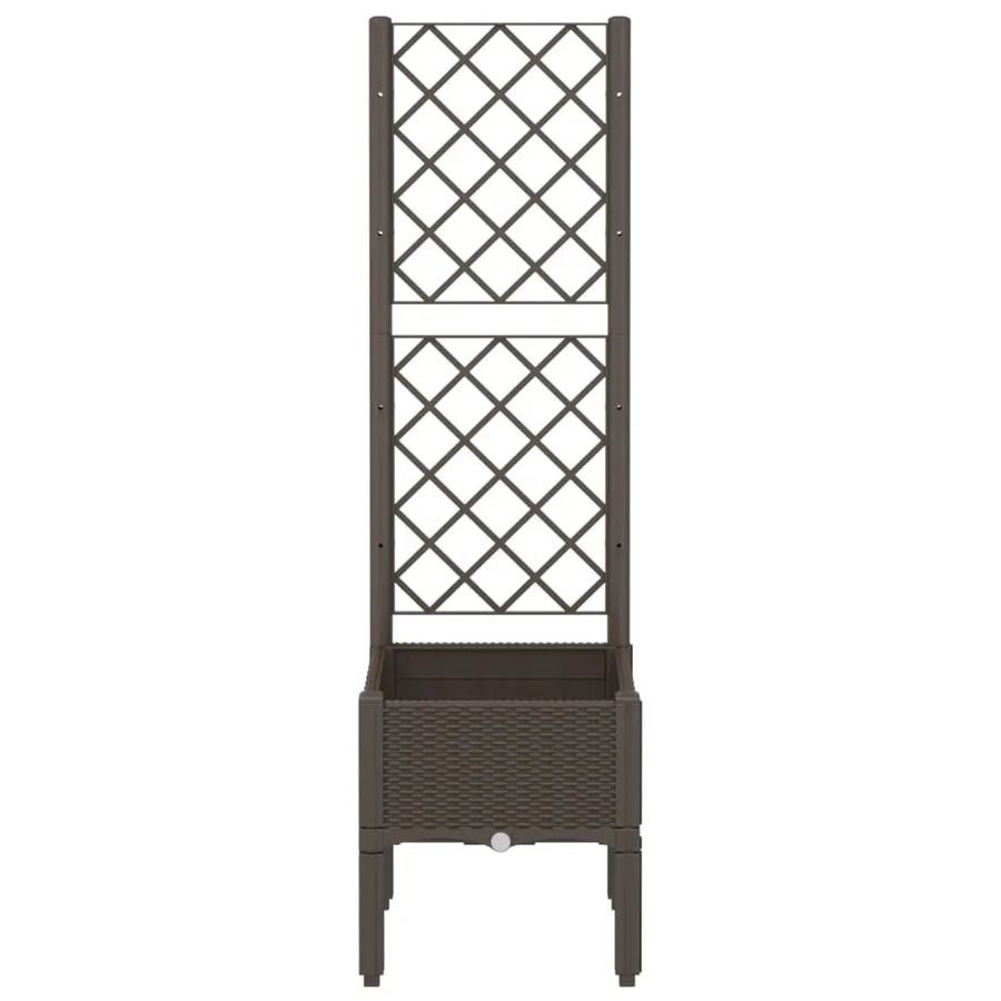 Jardinière avec treillis marron 40x40x142 cm PP - 3