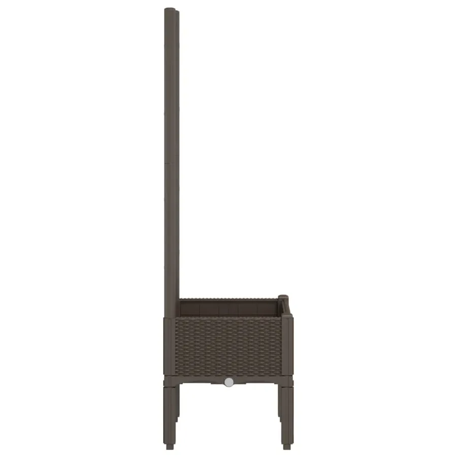 Jardinière avec treillis marron 40x40x142 cm PP - 4