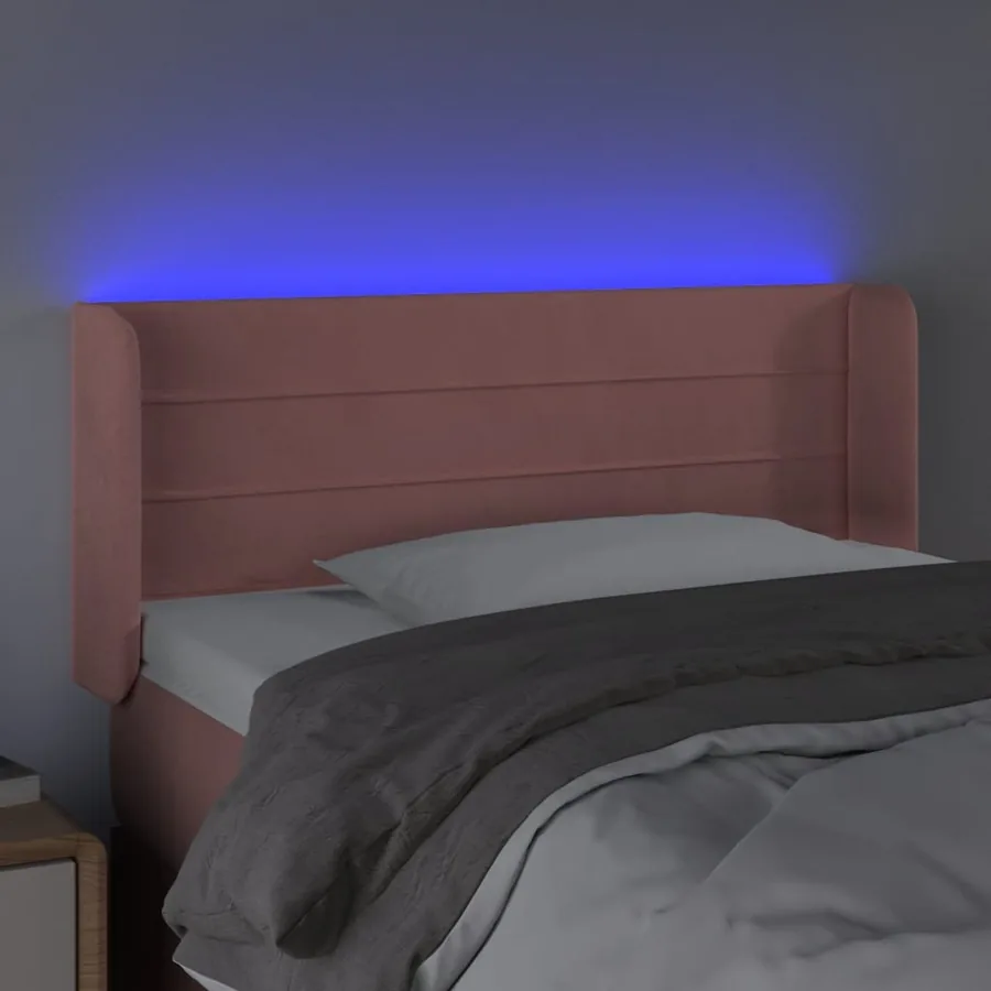 Tête de lit à LED Rose 93x16x78/88 cm Velours - 4