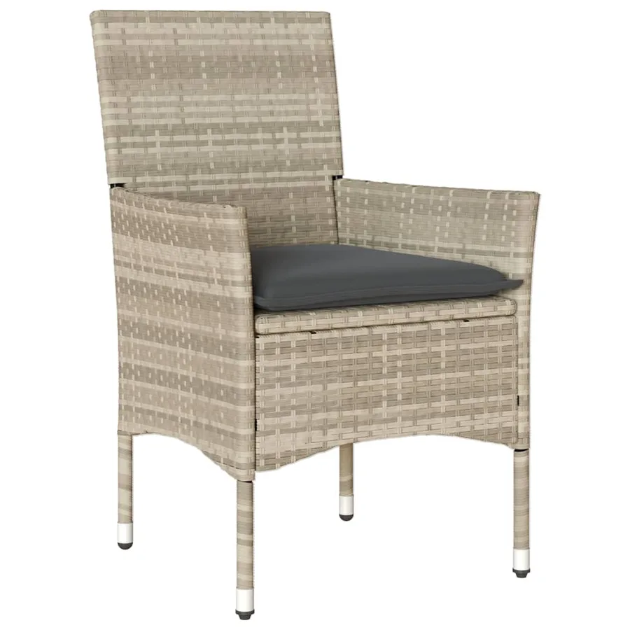 Chaises de jardin coussins lot de 2 gris clair résine tressée - 4