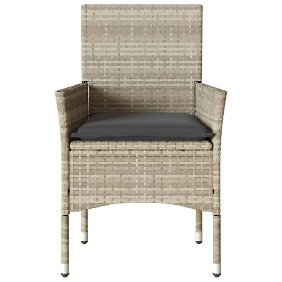 Chaises de jardin coussins lot de 2 gris clair résine tressée - 5