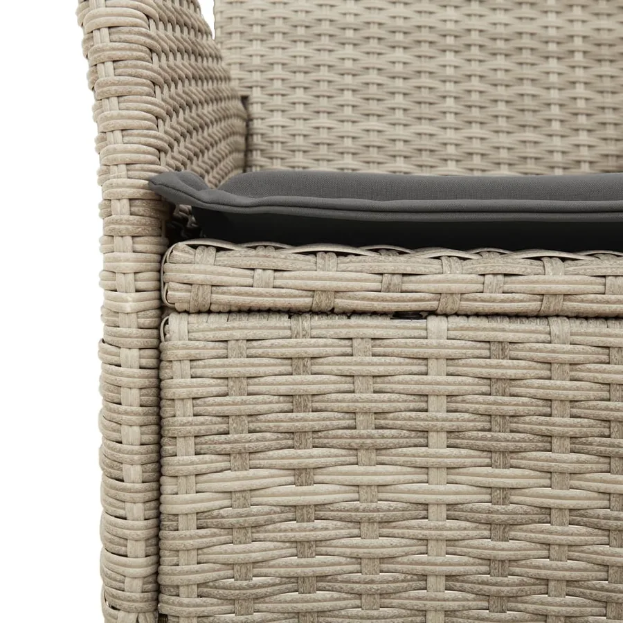 Chaises de jardin coussins lot de 2 gris clair résine tressée - 8