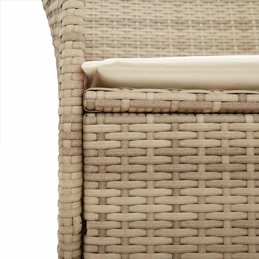 Chaises de jardin coussins lot de 2 beige résine tressée bois - 8