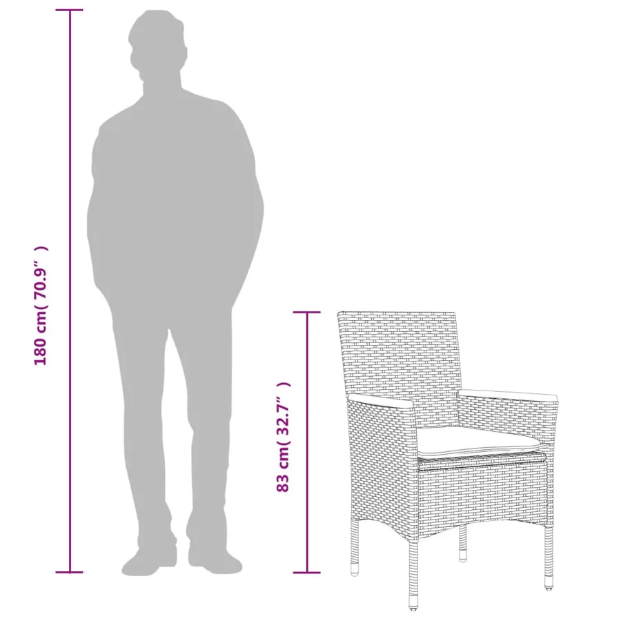 Chaises de jardin avec coussins lot de 2 beige résine tressée - 9
