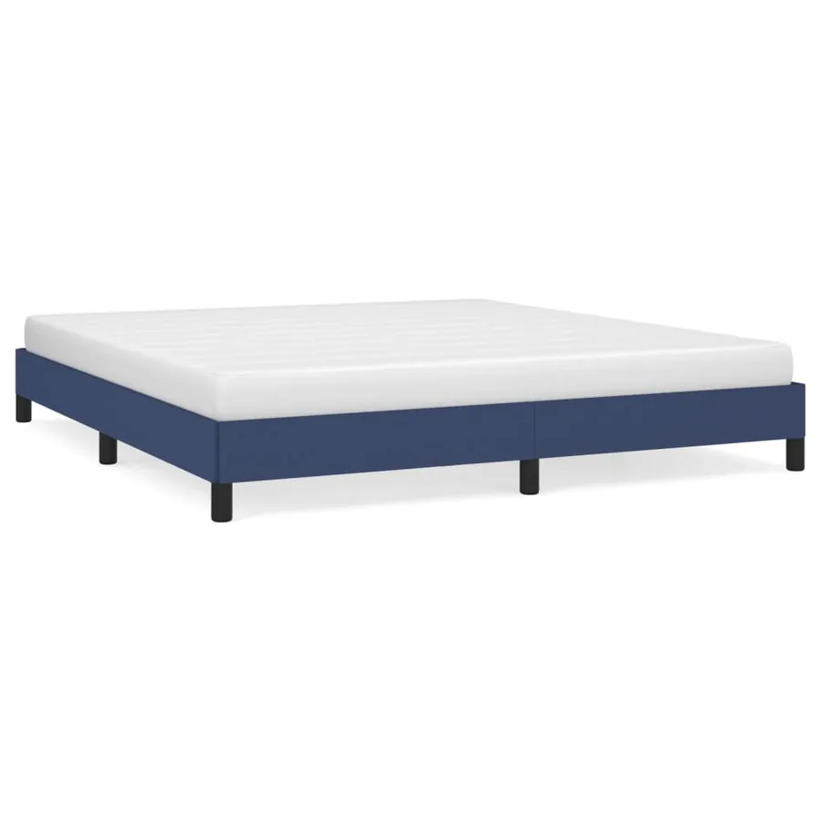 Cadre de lit sans matelas bleu 180x200 cm tissu - 2