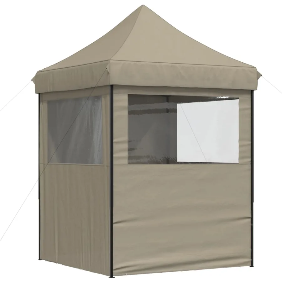 Tente de réception pliable escamotable 4 parois latérales taupe - 5