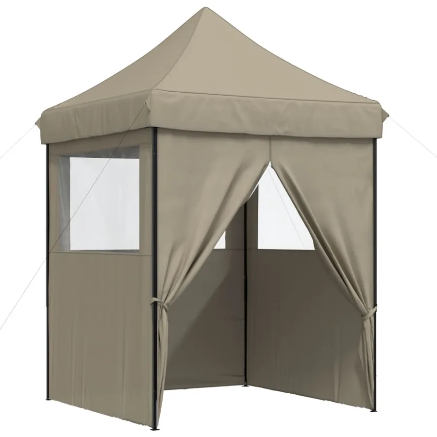 Tente de réception pliable escamotable 4 parois latérales taupe - 7
