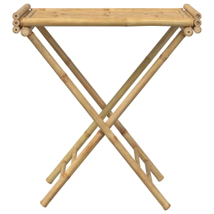 Table à plateau pliante 70,5x42,5x80 cm bambou - 5