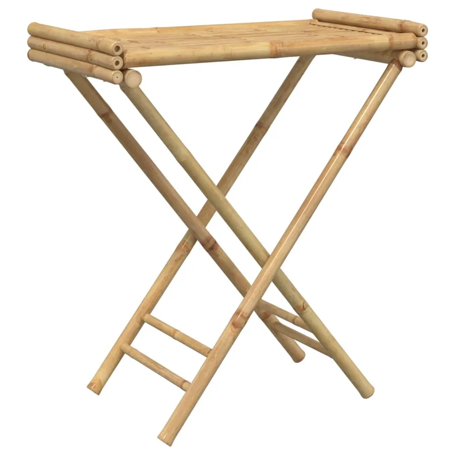 Table à plateau pliante 70,5x42,5x80 cm bambou - 7