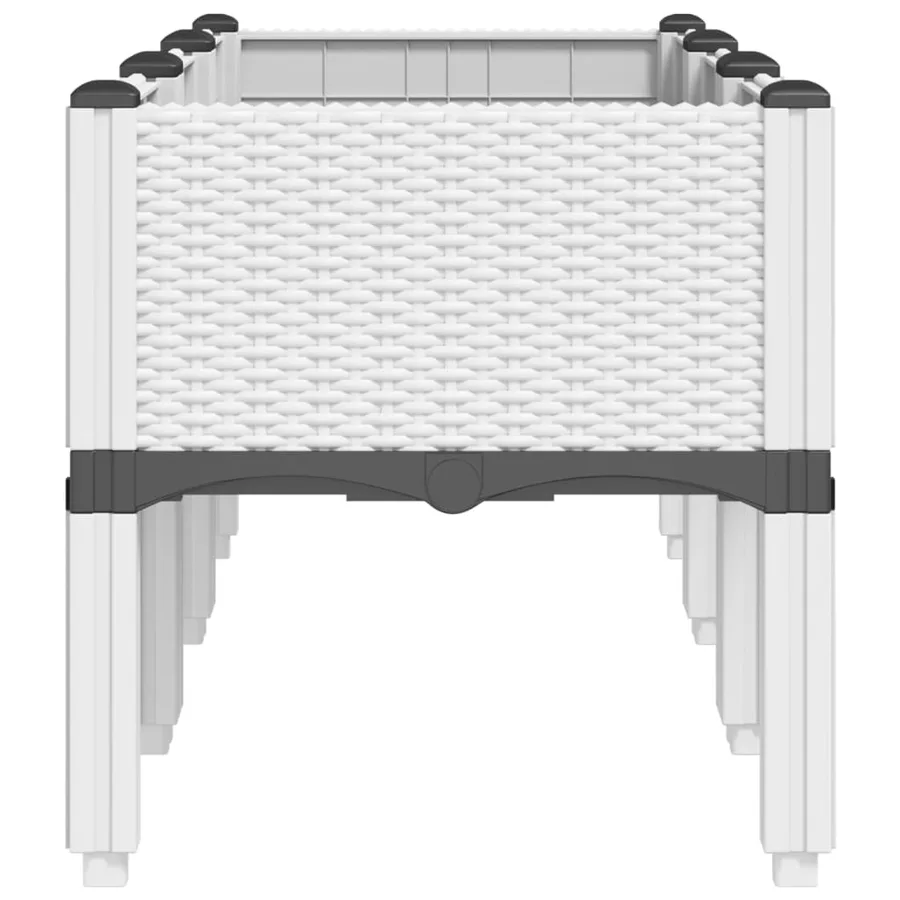 Jardinière avec pieds blanc 120x40x42 cm PP - 4