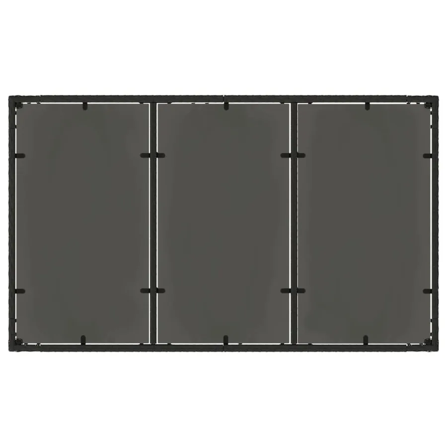 Table de jardin dessus en verre Noir 150x90x75cm Résine tressée - 7