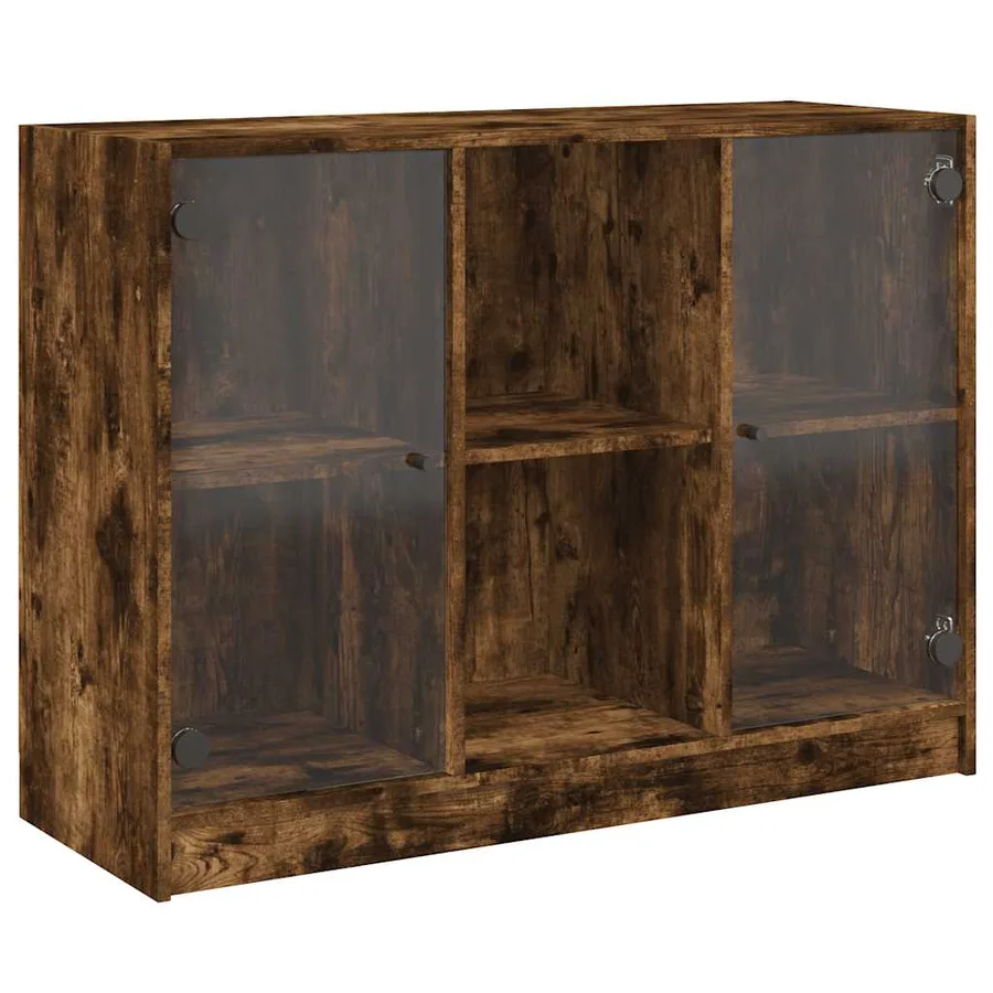 Buffet chêne fumé 102x37x75,5 cm bois d'ingénierie - 2