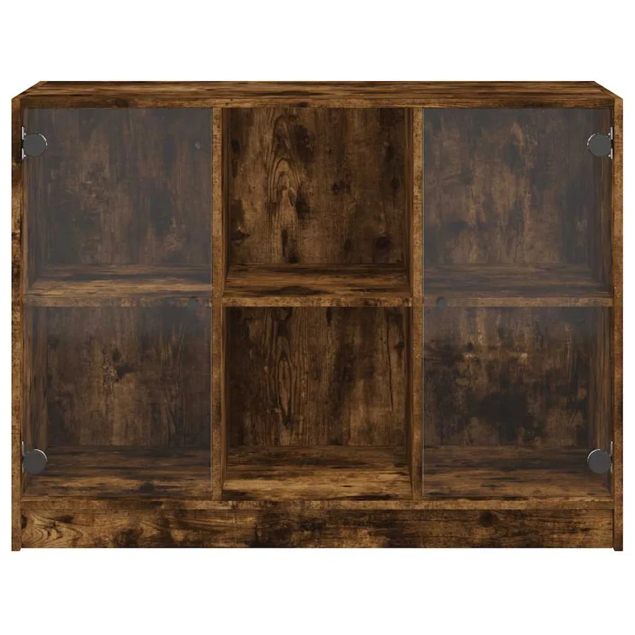 Buffet chêne fumé 102x37x75,5 cm bois d'ingénierie - 6